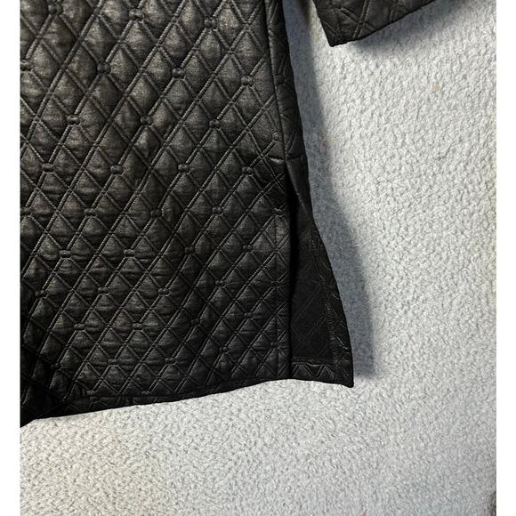 NYCC New York Clothing Co. Jacket Womens XL Black Embossed Long Open‎ Jacket - Picture 8 of 11